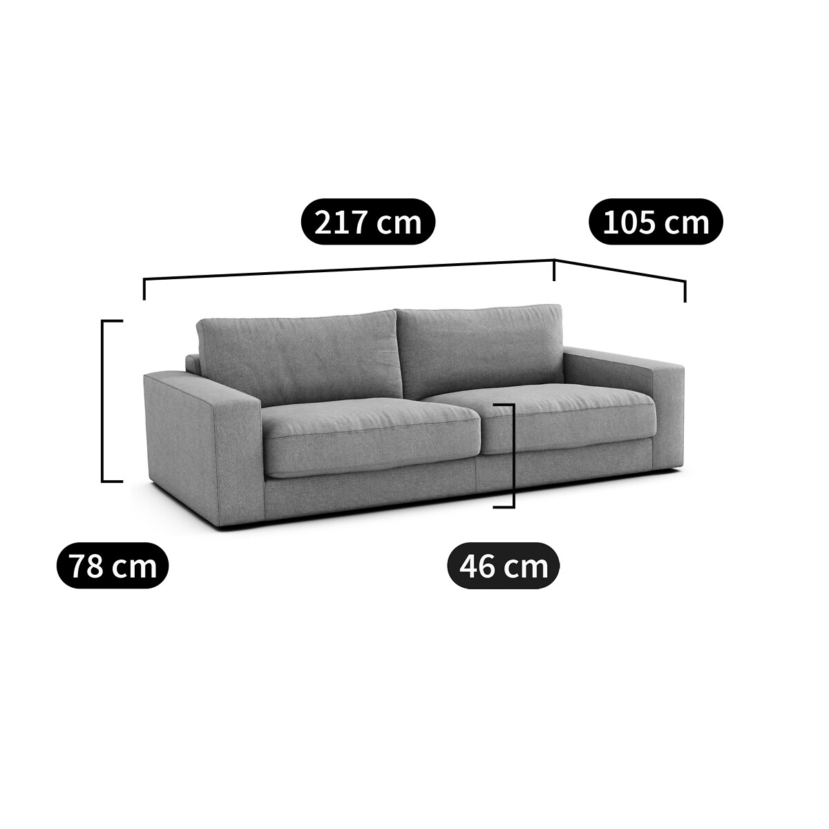 Schlafsofa Skander, Bouclé kreide, AM.PM