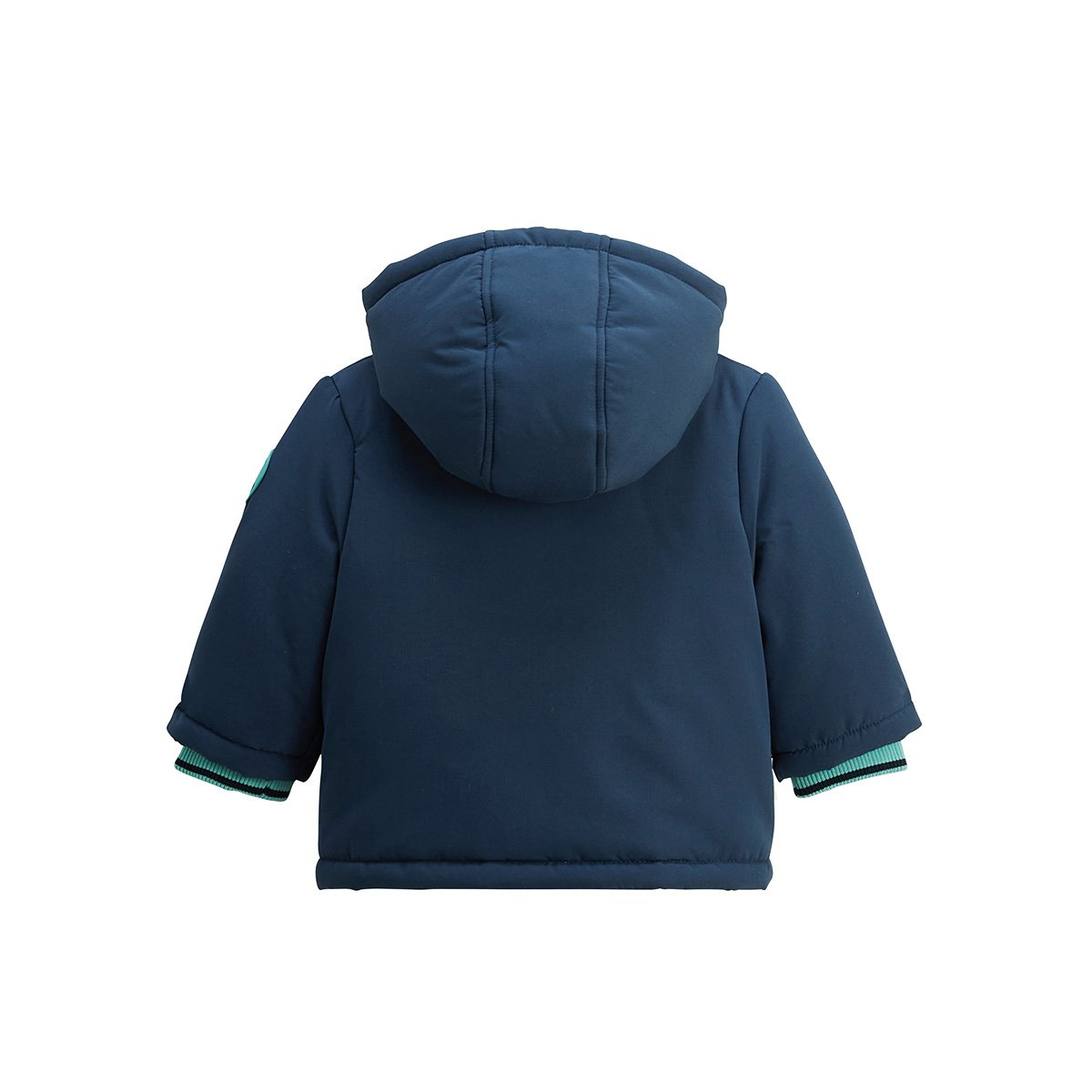 Manteau enfant imperméable doublé sherpa avec capuche Oscar bleu, PETIT BEGUIN