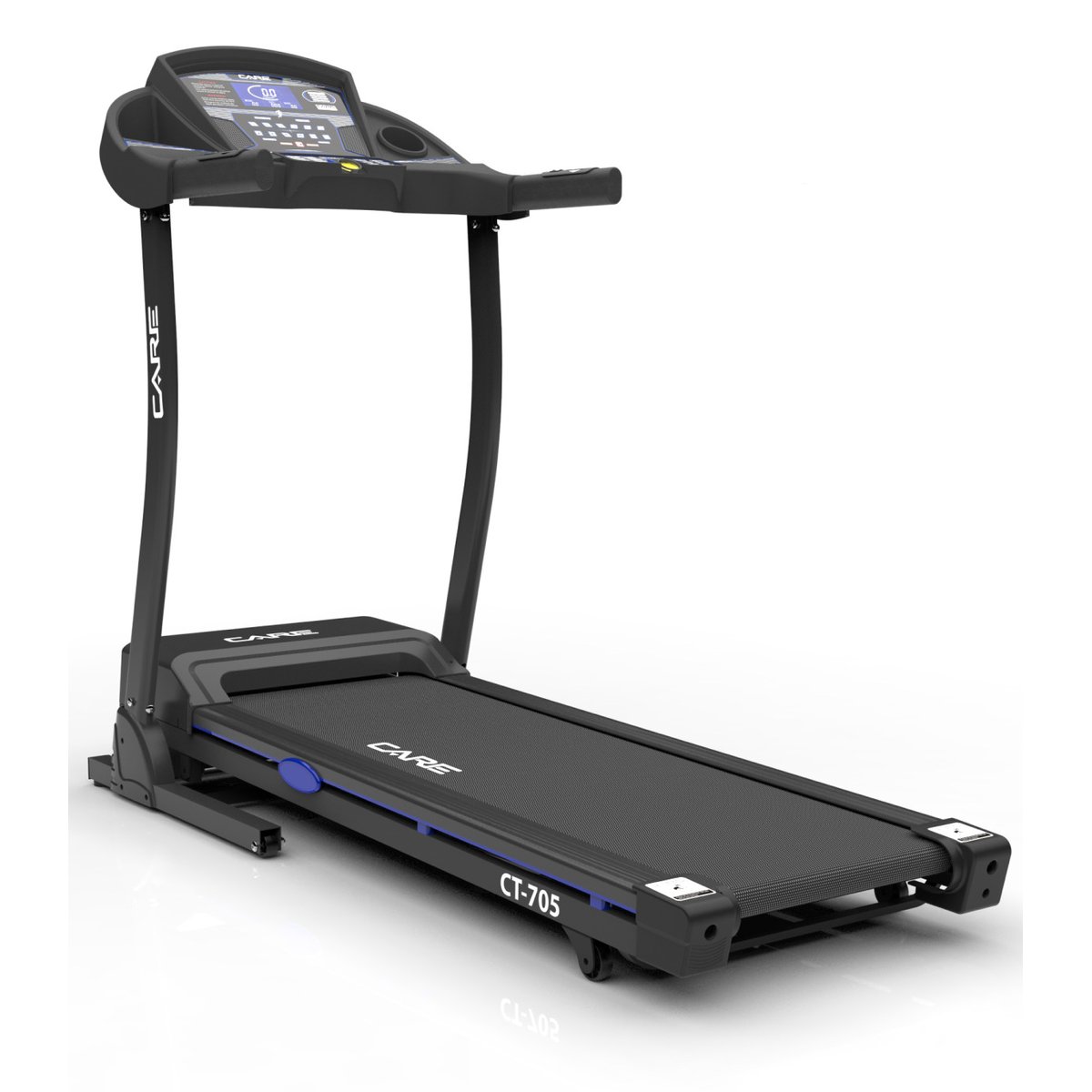 Tapis de course connecté - 16km/h - CARE - CT-705-3 - KINOMAP noir, CARE FITNESS