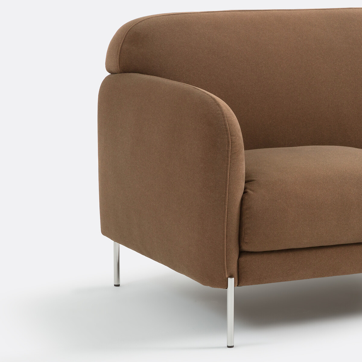 Canapé droit, 2 places, en velours mat, PABLO marron, LA REDOUTE INTERIEURS