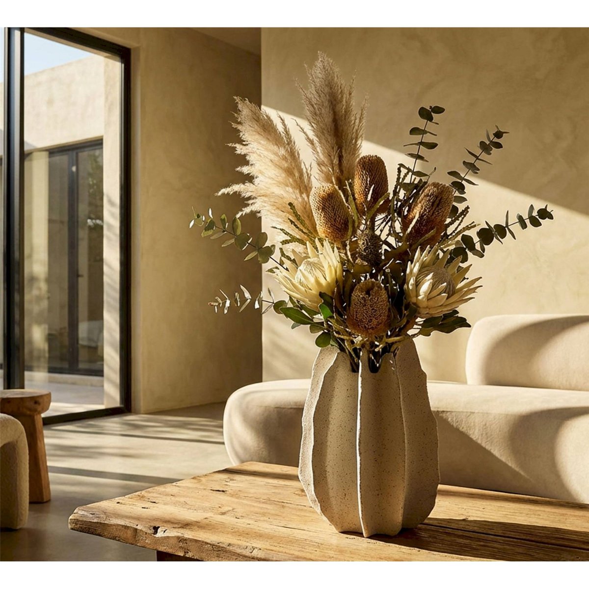 Vase sculptural effet pierre MODERN multicolore effet pierre moucheté, RECOLLECTION