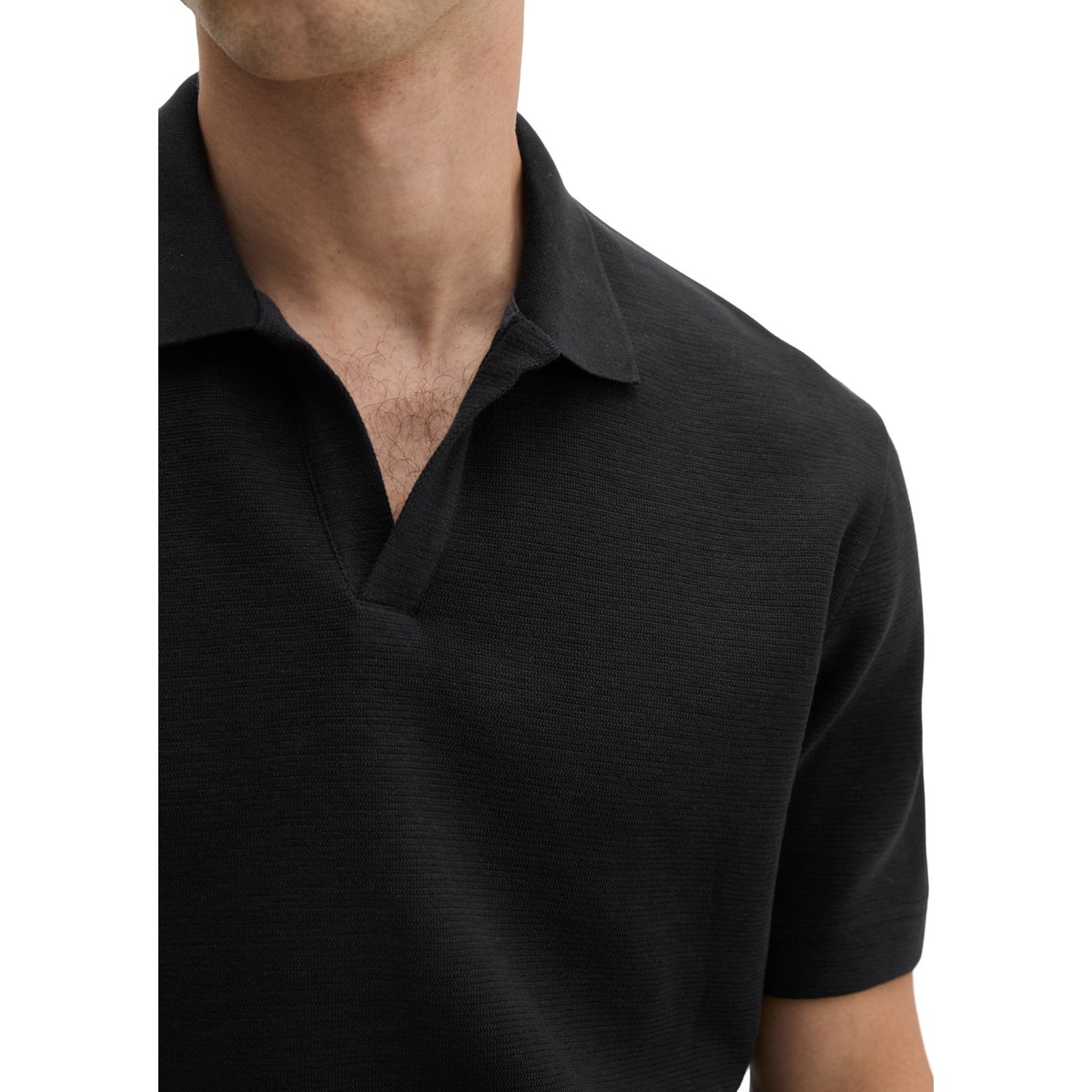 Polo coupe classique en pur coton bio noir, MARC O'POLO