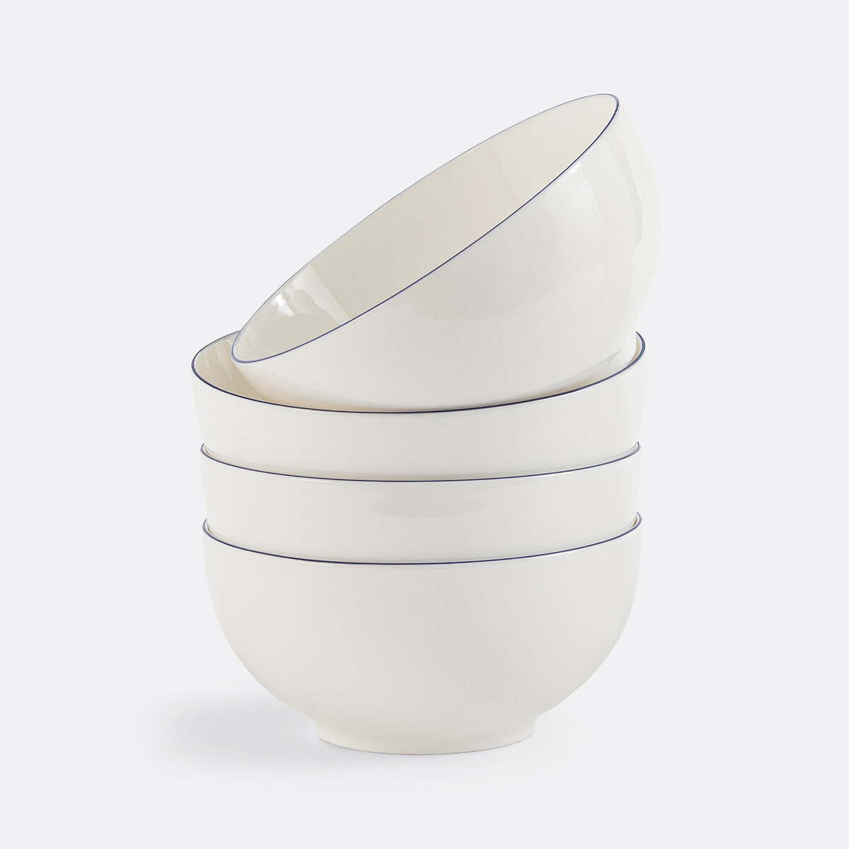 Lot de 4 bols porcelaine, Malo blanc/bleu, LA REDOUTE INTERIEURS