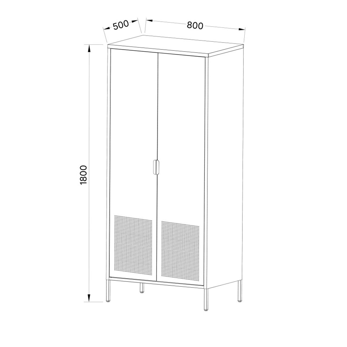 Armoire 2 portes en métal H180cm- ADEL terracotta, DRAWER
