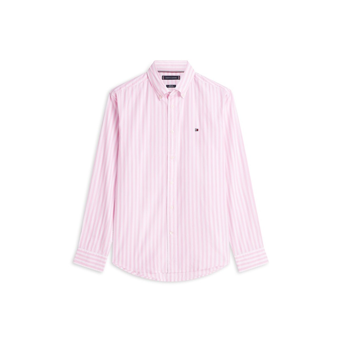 Chemise coupe standard en popeline rayé rose, TOMMY HILFIGER