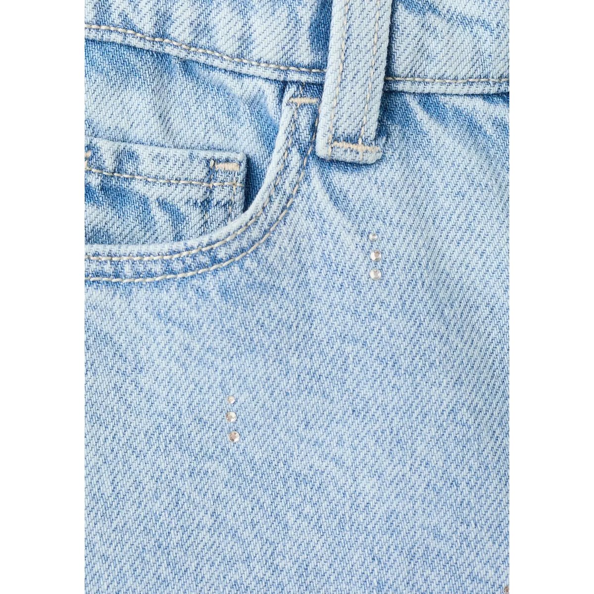 Short en jean strass bleu clair, MANGO BABY