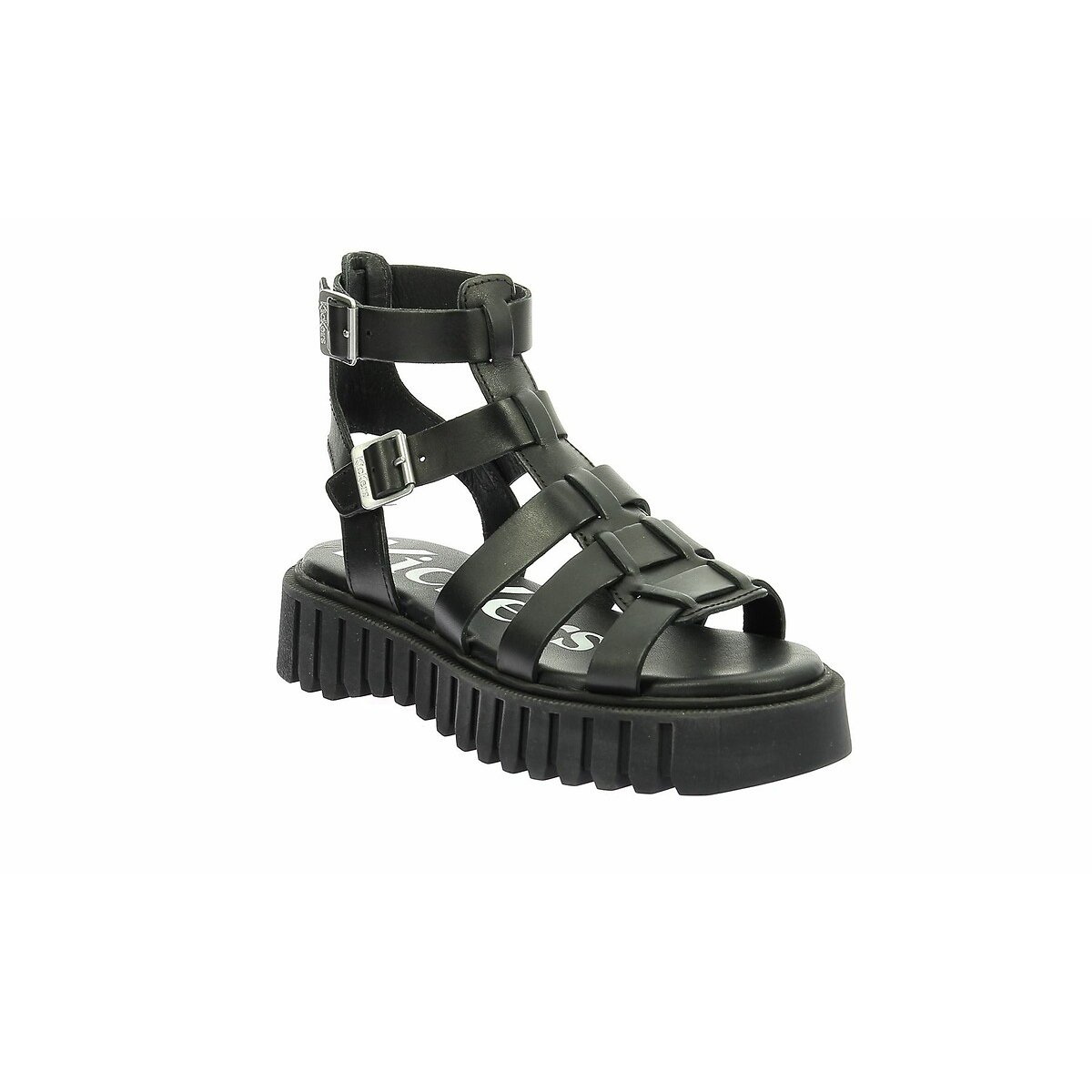 Sandales cuir Kick Fabiola noir, KICKERS