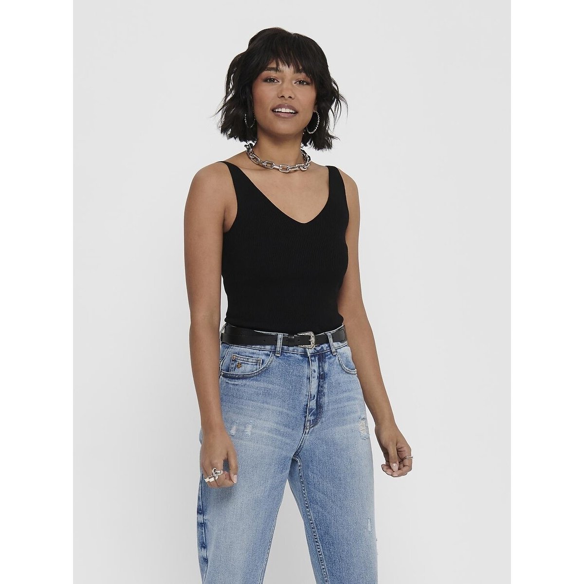Sleeveless V-Neck Jumper black, JDY