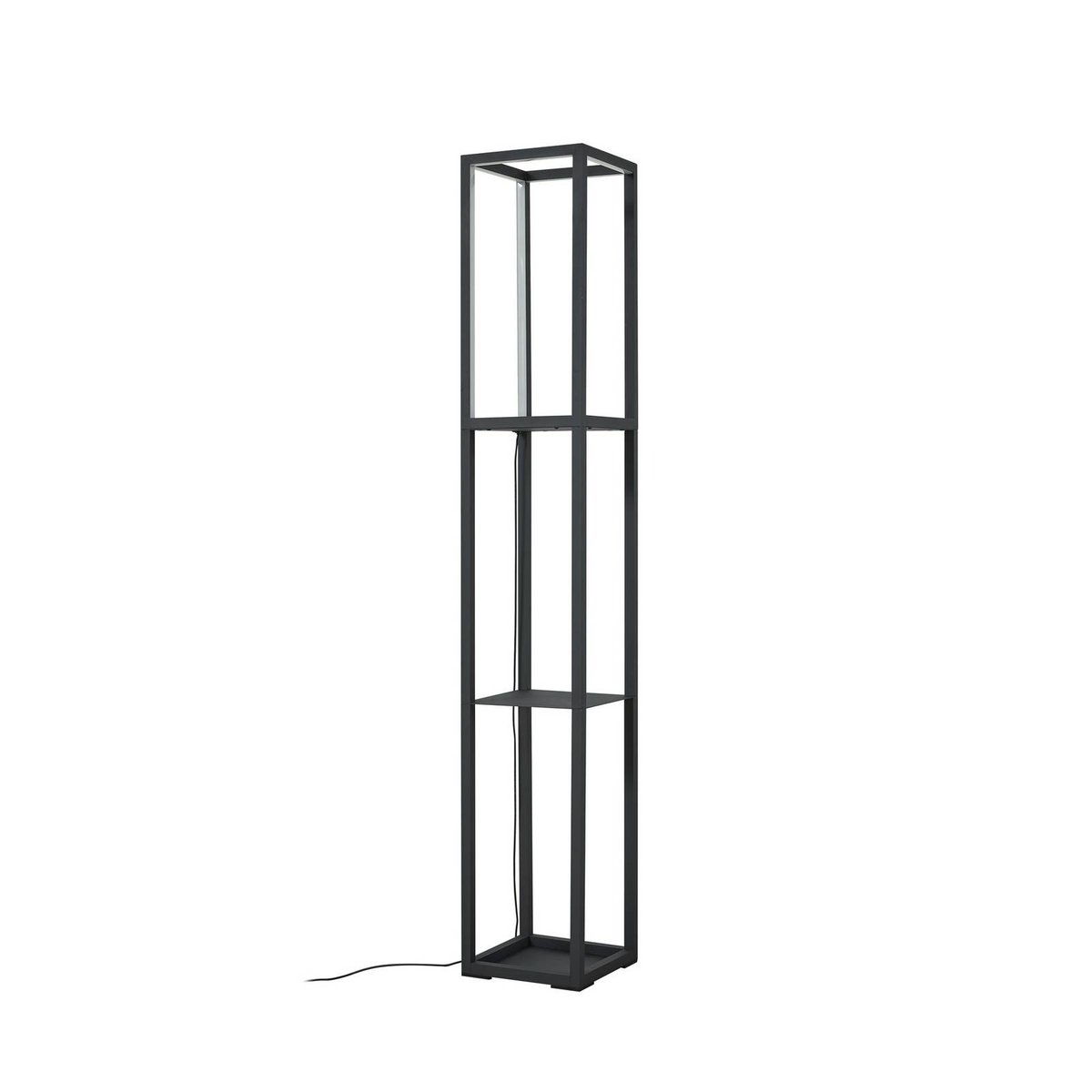 Lampadaire en métal moderneLED, Birta noir, LINDBY