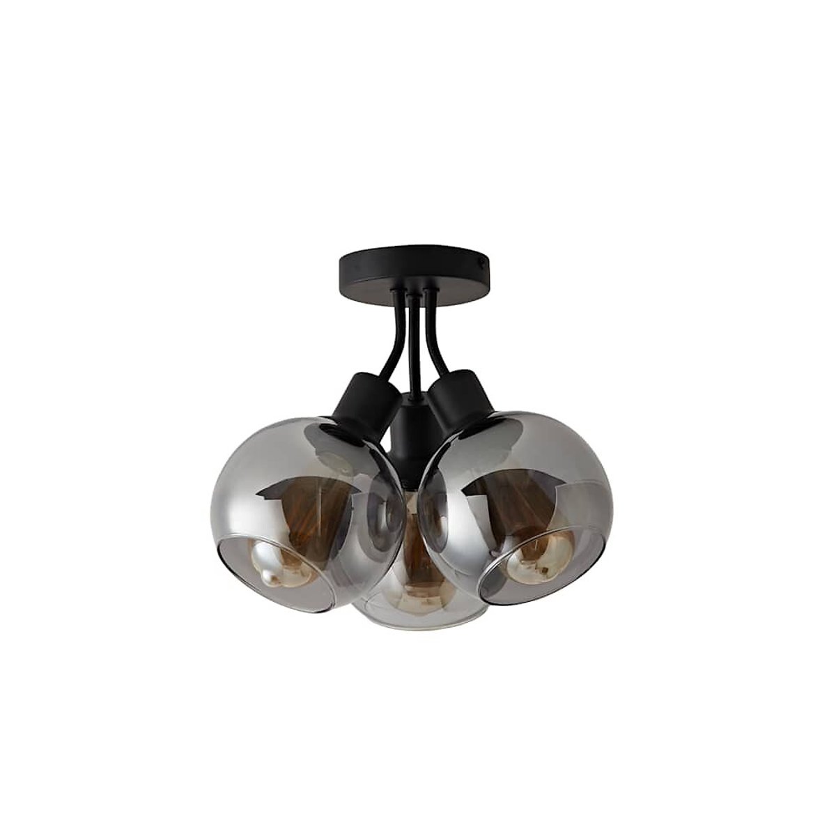 Brady 3-Light Glass Globe Cluster Ceiling Light black, SO'HOME