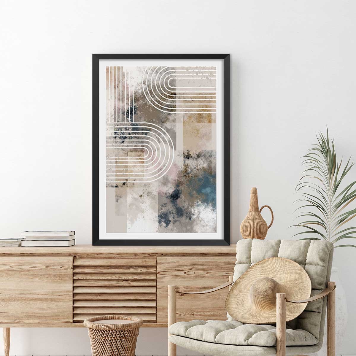 Affiche Arc Alto affiche + cadre en bois - noir, HEXOA