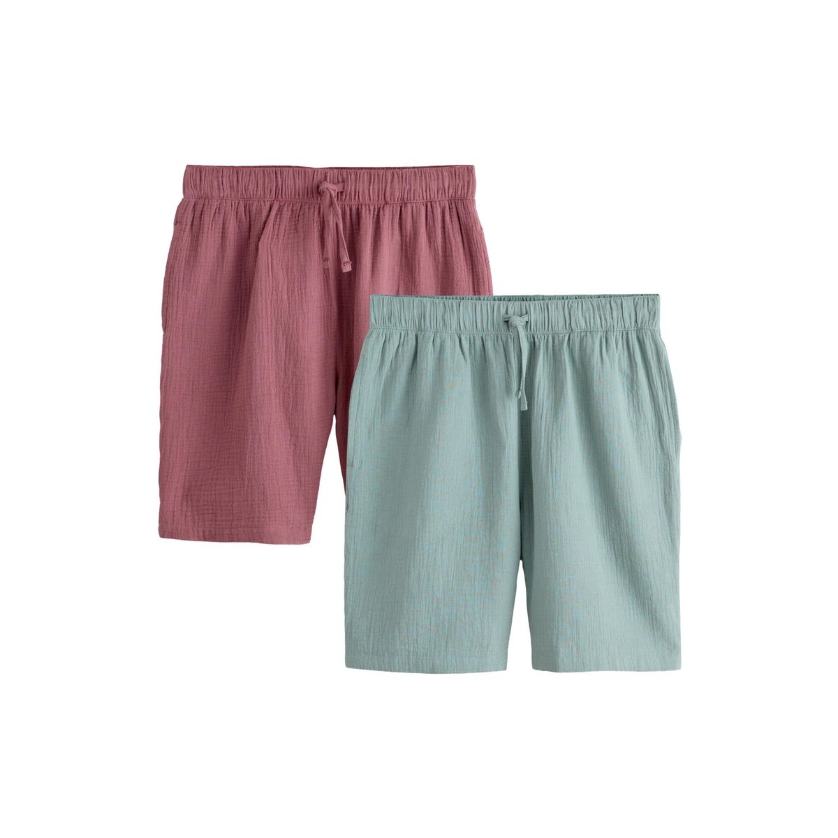 Short en étamine, lot de 2 vert/rose, NEXT