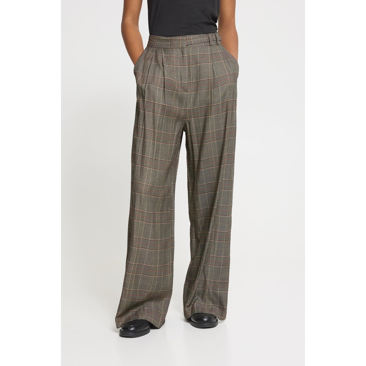 Costume noir marron black/toasted check, ICHI