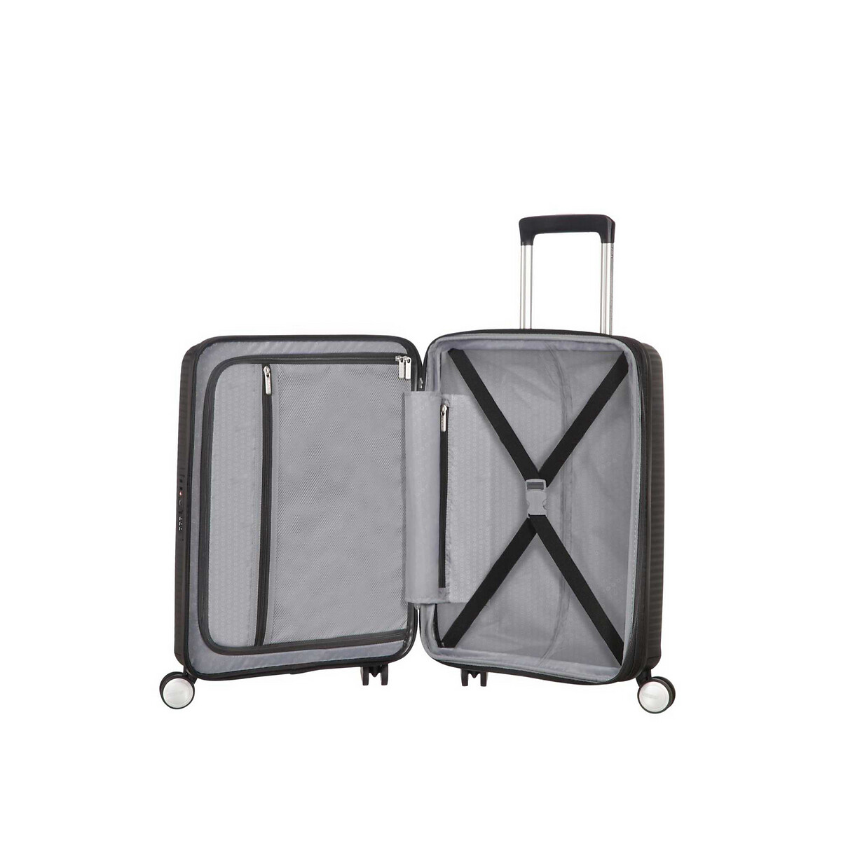 Mala de cabine 55 cm, 4 rodas, expansível, da American Tourister preto , AMERICAN TOURISTER