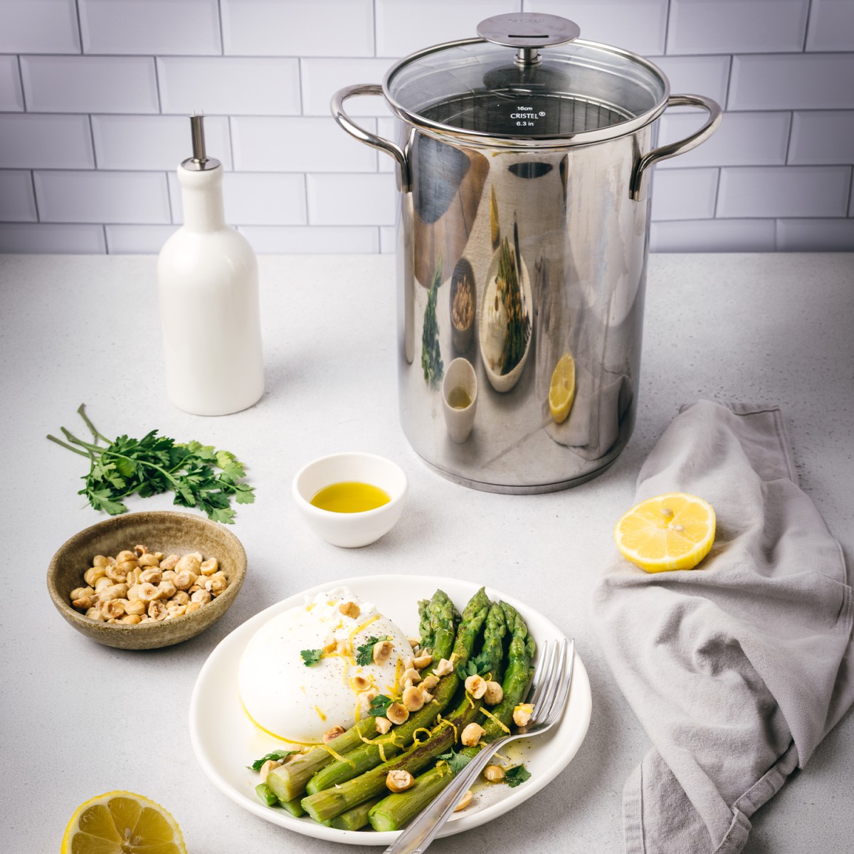 Cuit-asperges diamètre 16cm COMPLÉMENTS inox, CRISTEL