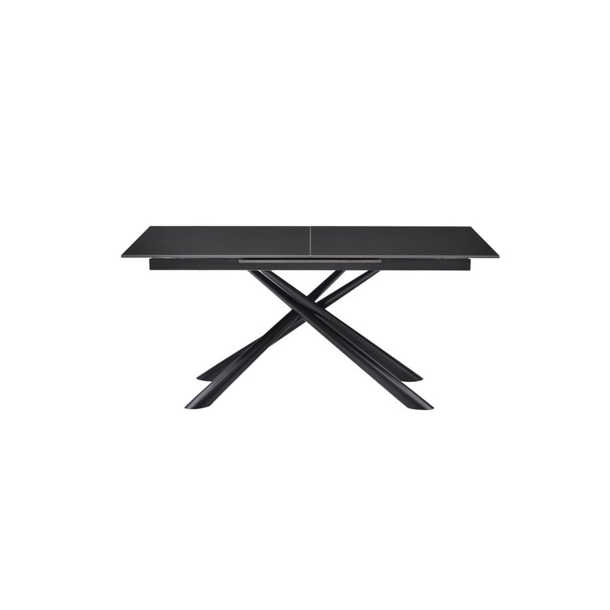 Table repas en céramique 160 cm avec allonge noir, ZAGO