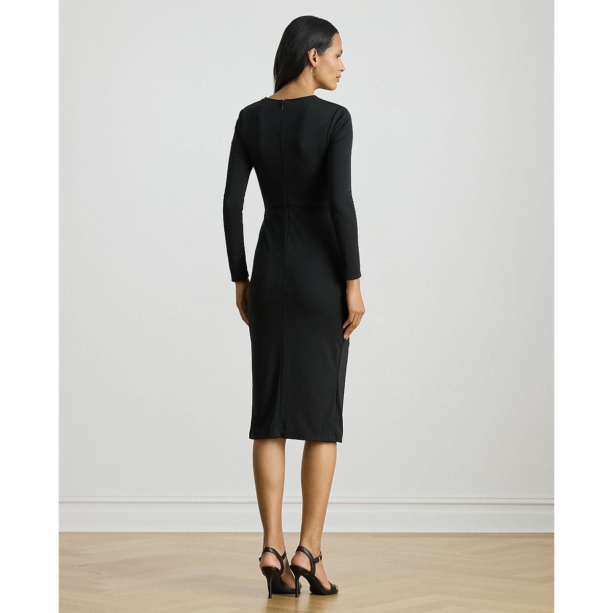 Midi Shift Dress with Long Sleeves black, LAUREN RALPH LAUREN