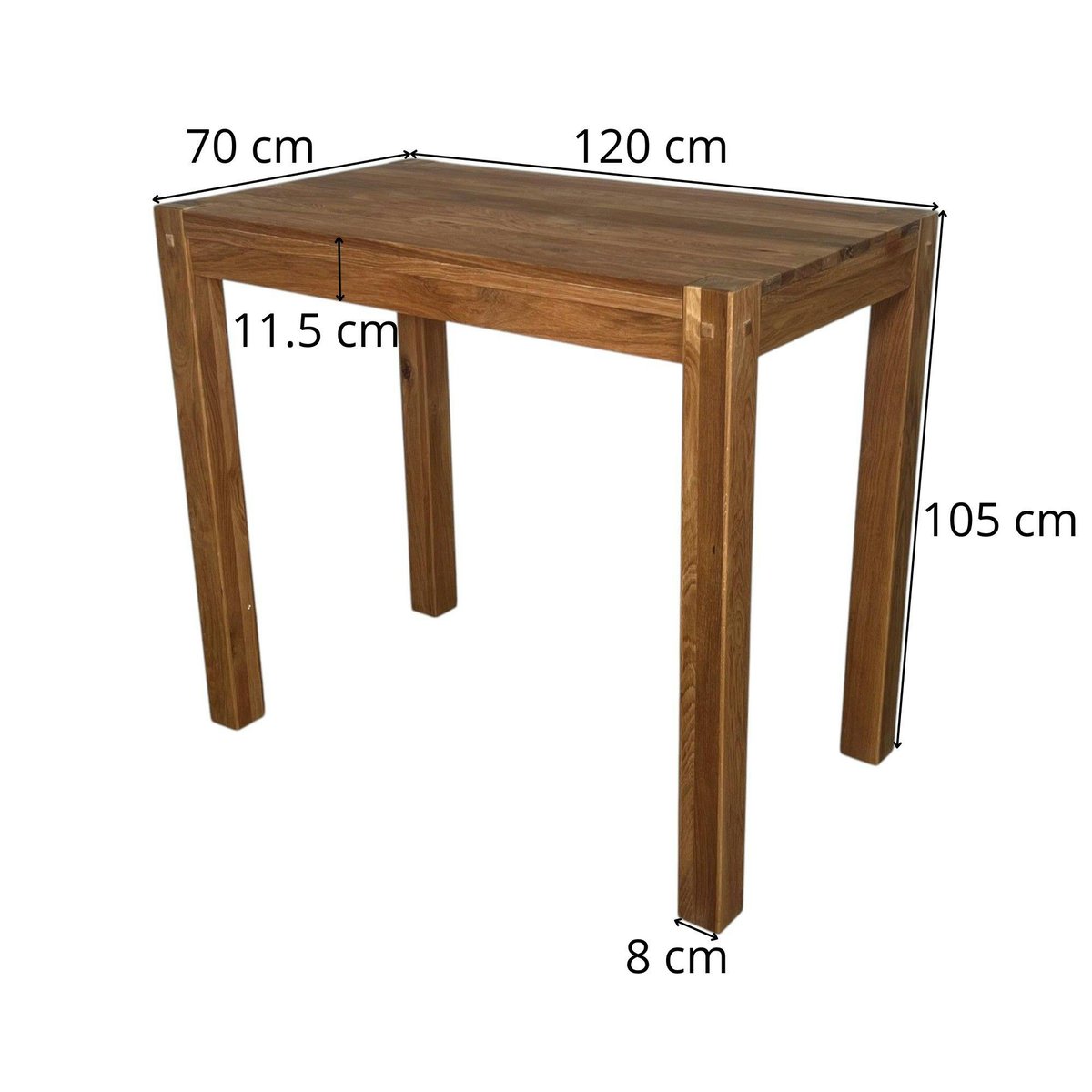 Table haute en chêne massif style campagne FJORD bois naturel, PIER IMPORT