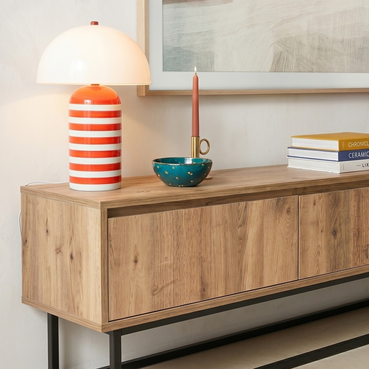 Meuble TV 3 tiroirs - BRENO bois, HOMIFAB