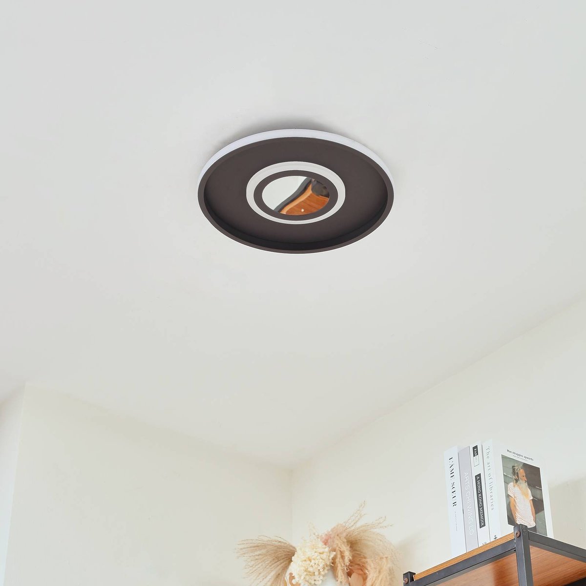 Plafonnier en métal moderneLED, Selian noir, blanc, transparent, LINDBY
