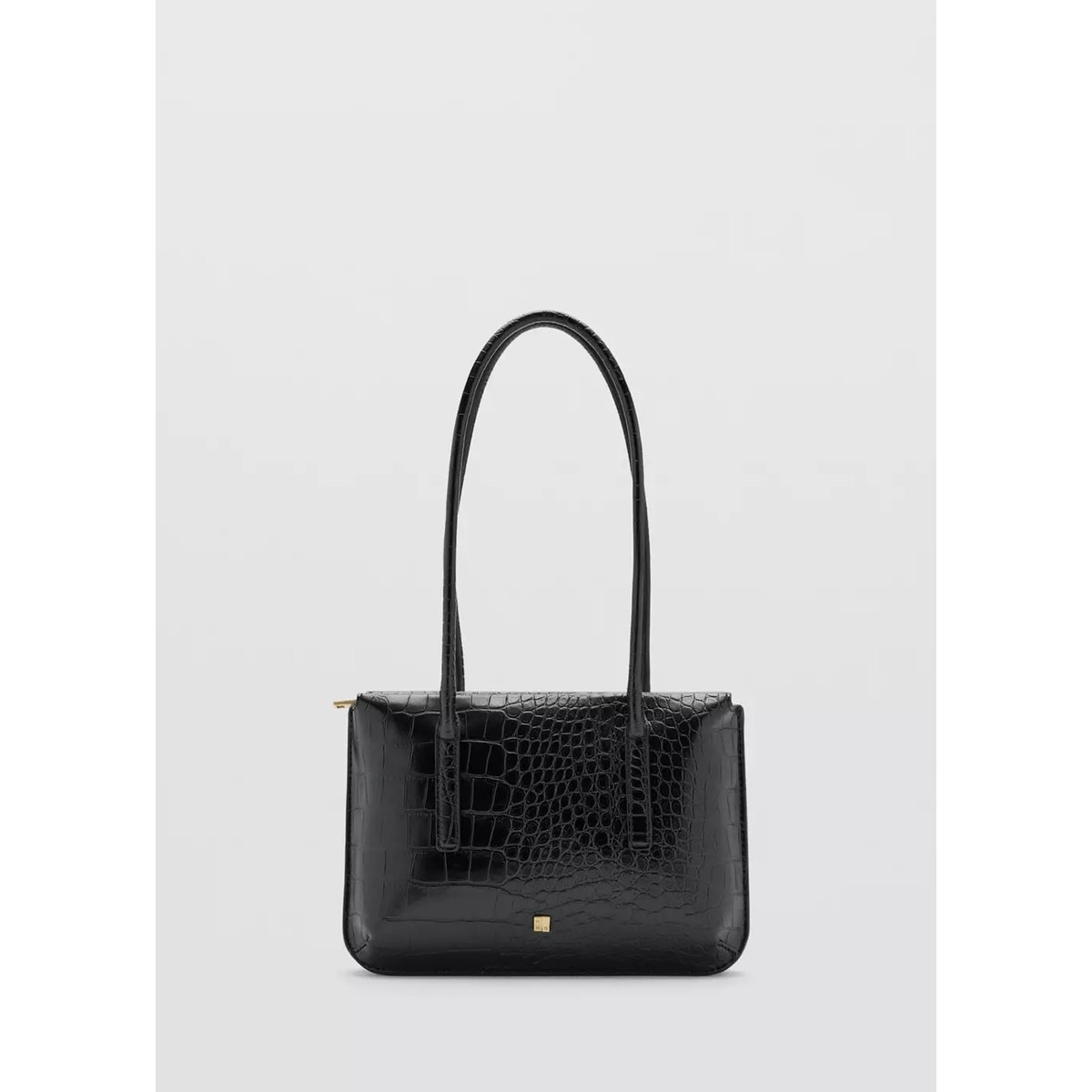 Sac verni effet croco noir, MANGO