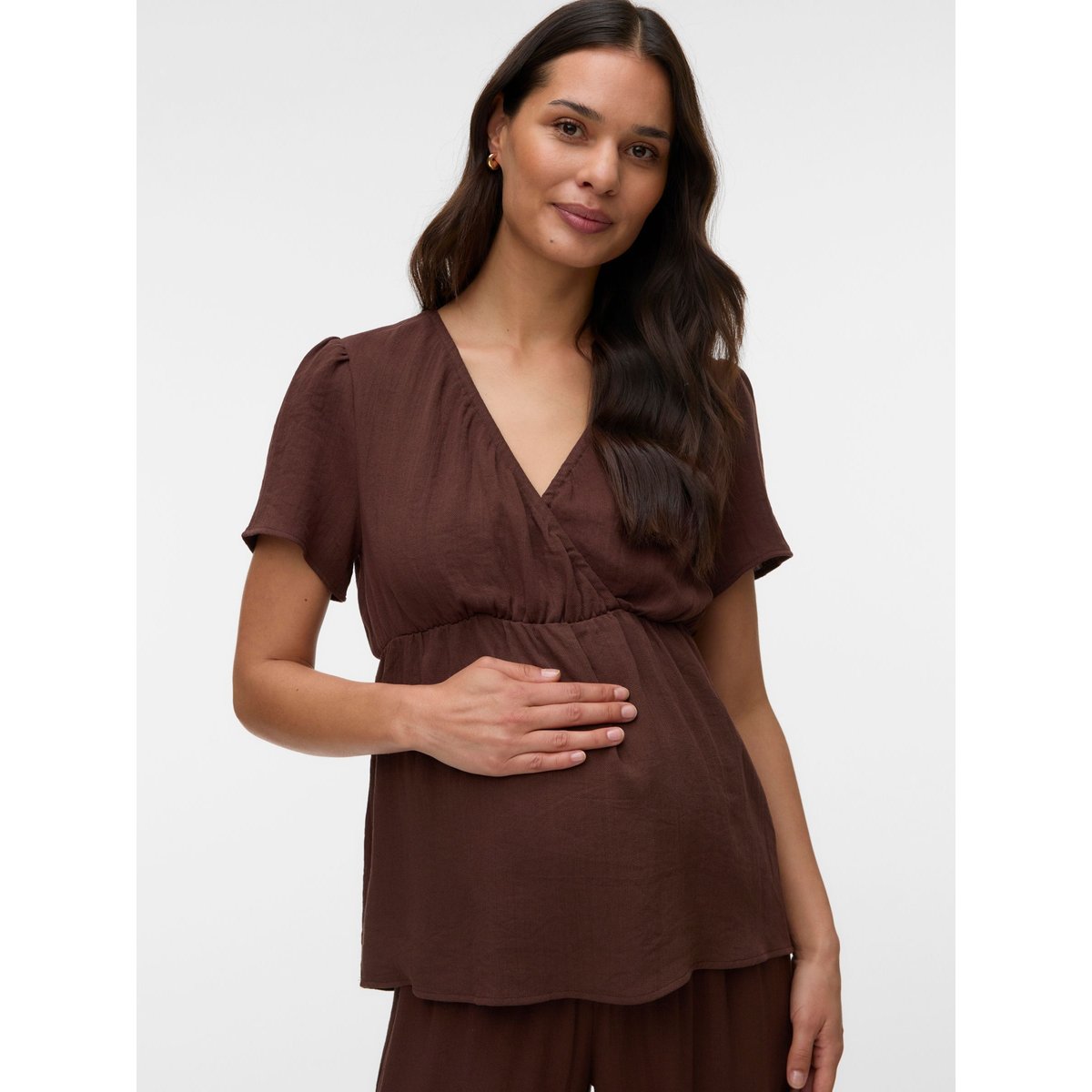 Blouse cocoa brown, MAMA LICIOUS