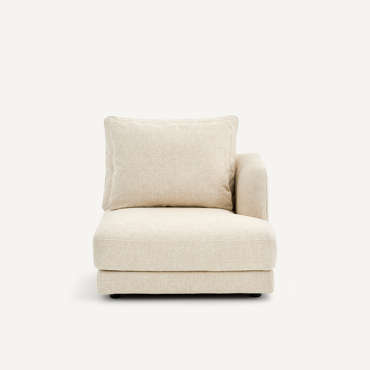 Rechtes Halbsofa, modular, aus bouclé, TIBERIO kreide, AM.PM