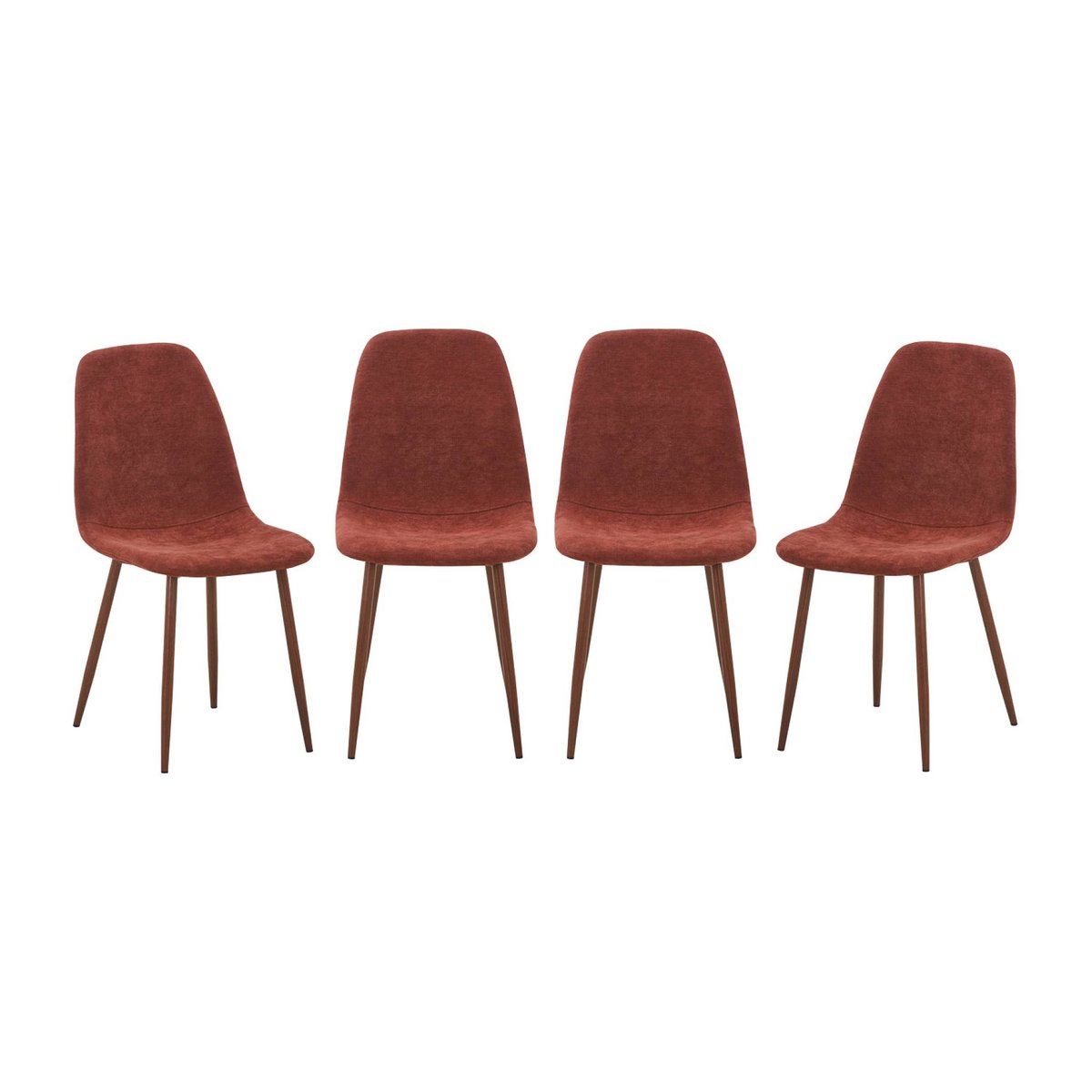 Chaise décor bois teinte noyer et tissu (lot de 4) VERA rouge, SWEEEK