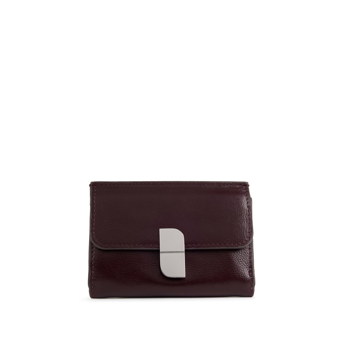 Portefeuille à fermeture magnétique en cuir JOA prune, NAT & NIN