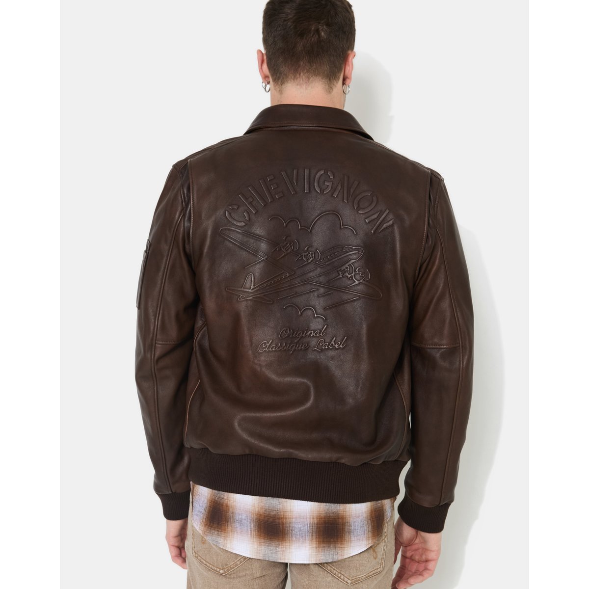 Veste en cuir DWIGHT marron, CHEVIGNON
