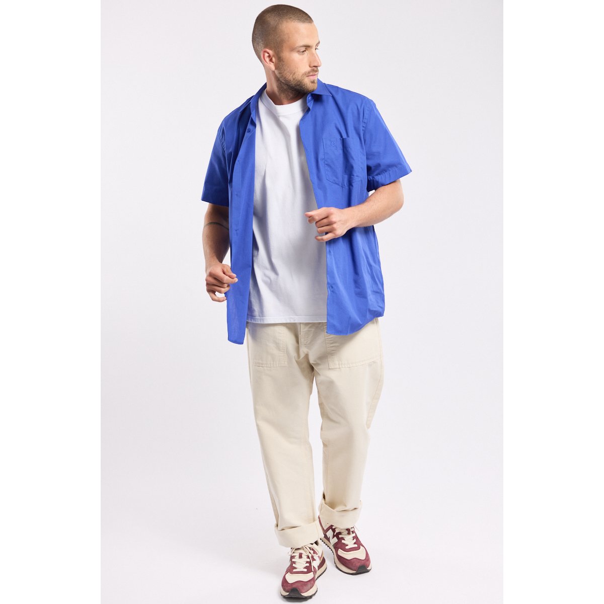 Chemise manches courtes en coton etoile, ARMOR-LUX