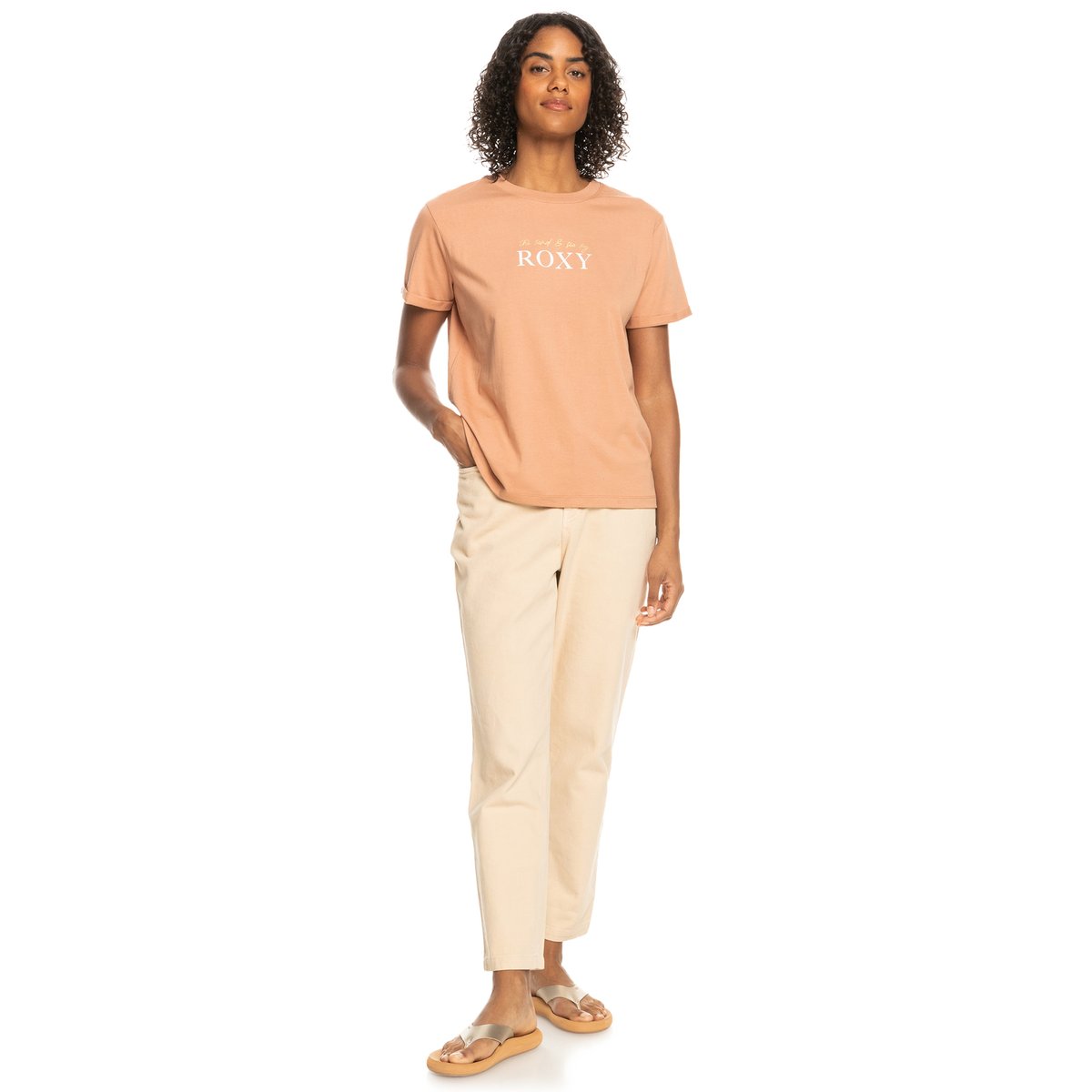 T-Shirt, manches courtes, col rond, . marron cork, ROXY