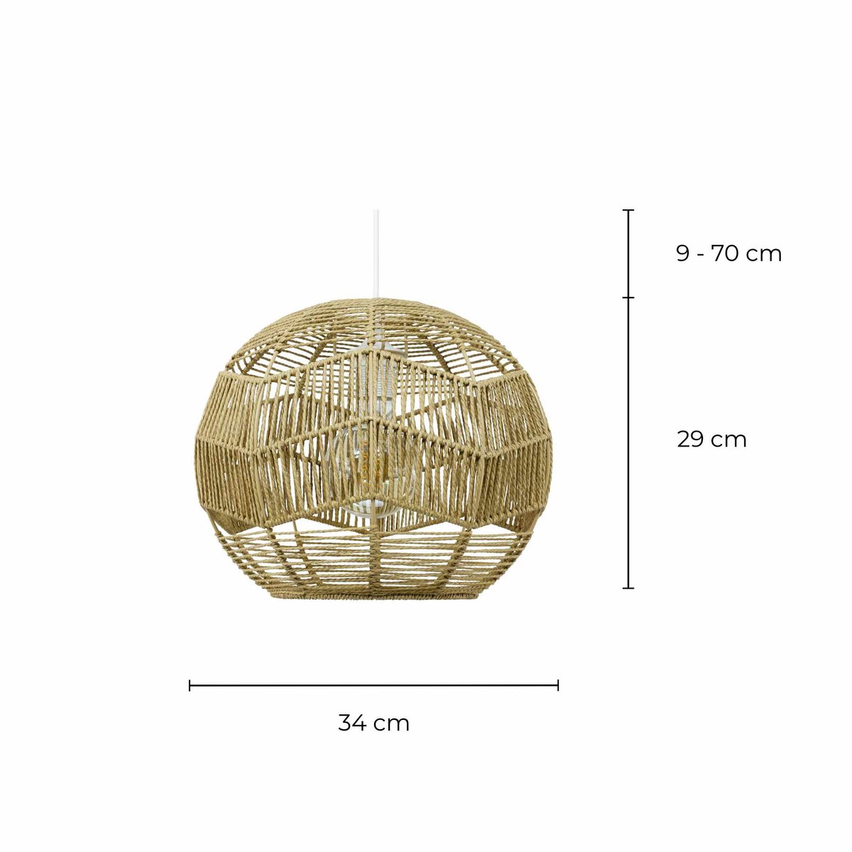 Suspension en ficelle de papier, CARANE naturel, C-CREATION