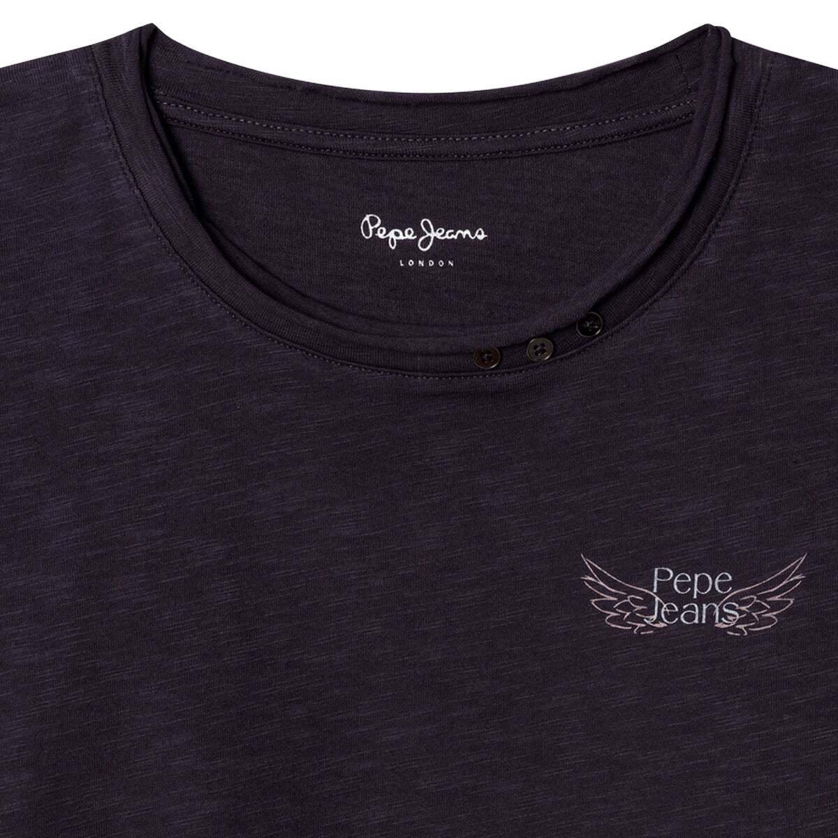 T-Shirt Manches Longues Avec Logo Imprimé gris cendre, PEPE JEANS