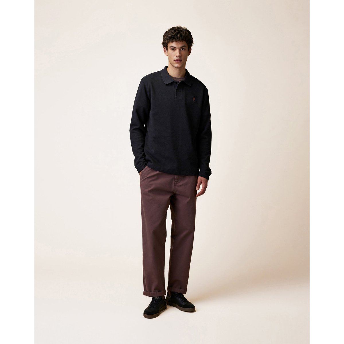 Polo en maille noir, FAGUO