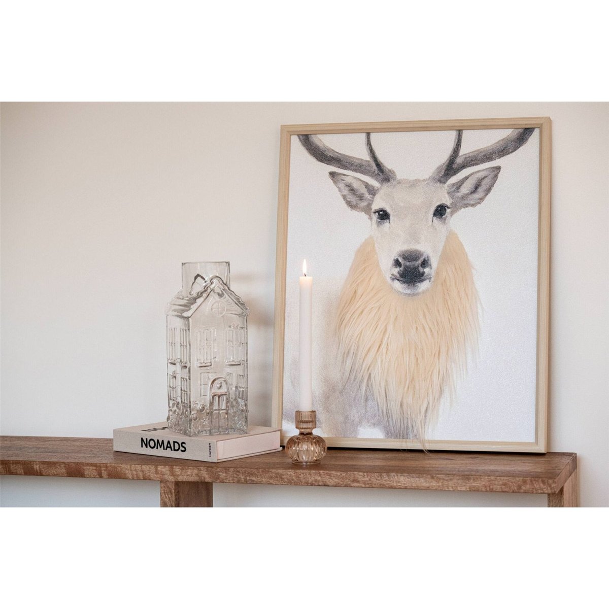 Tableau cerf toile, Lot de 2 blanc cassé, RECOLLECTION