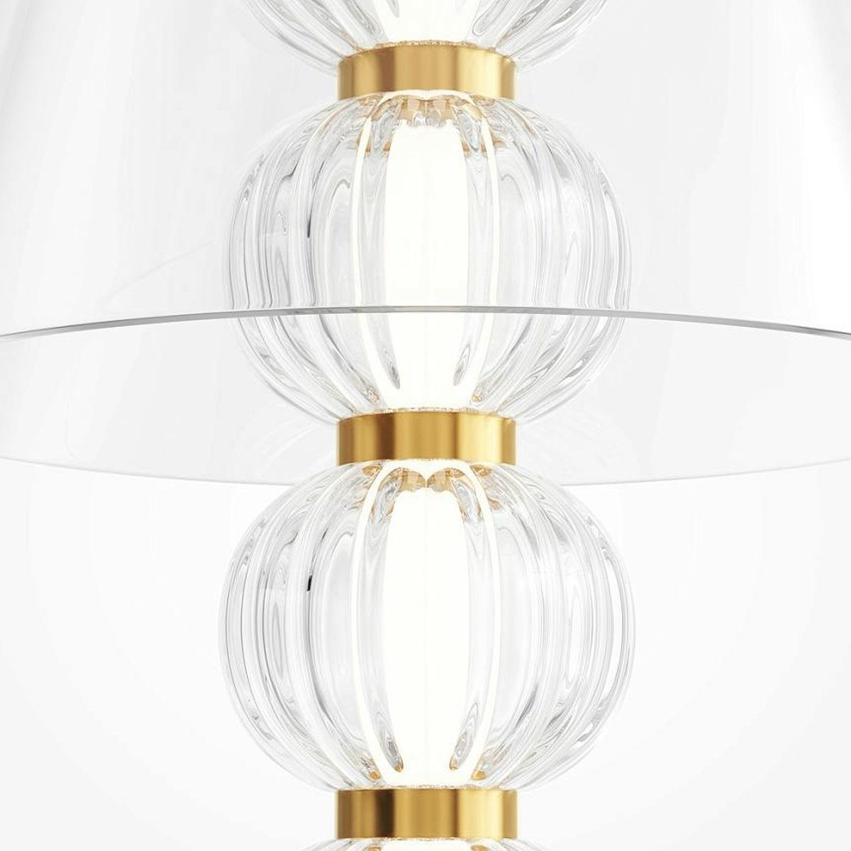 Lampe de table en verre - perles ciselées style rétro BELLA doré, PIER IMPORT