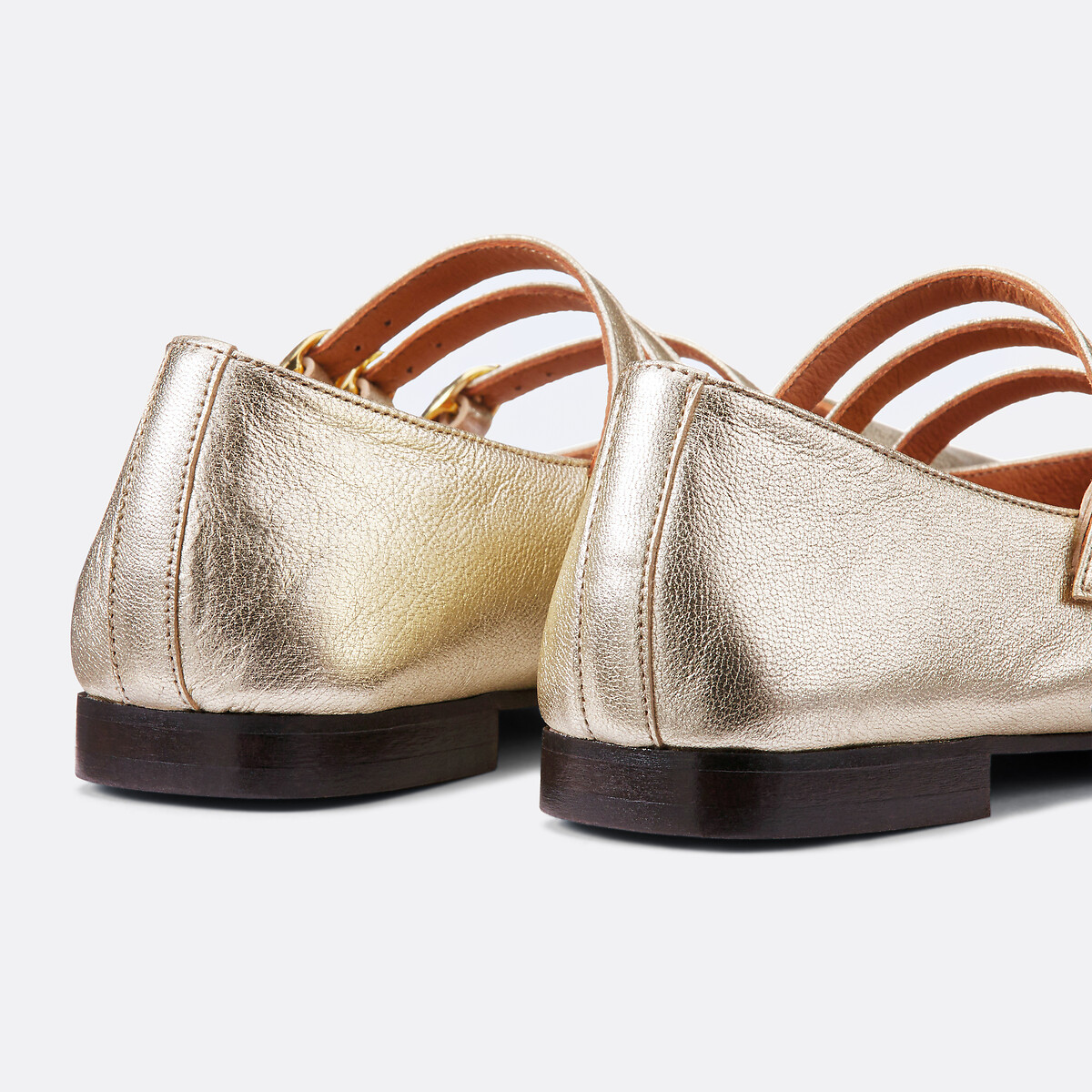 Metallic Leather Ballet Pumps gold-coloured, LA REDOUTE COLLECTIONS