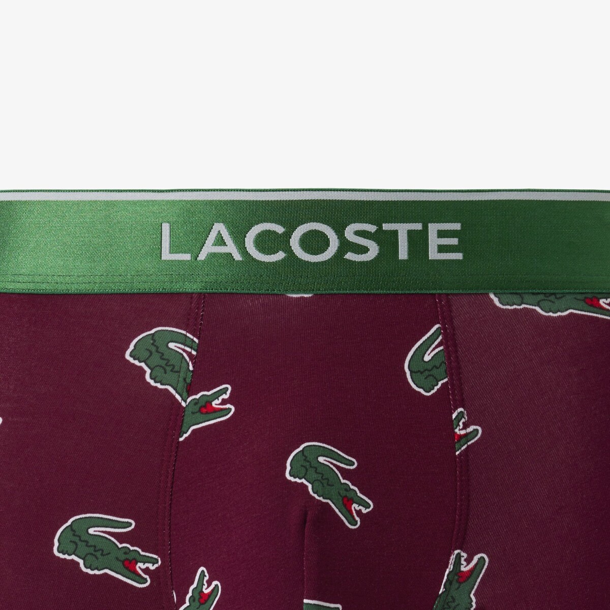Lote de 3 bóxer burdeos + marino + verde, LACOSTE