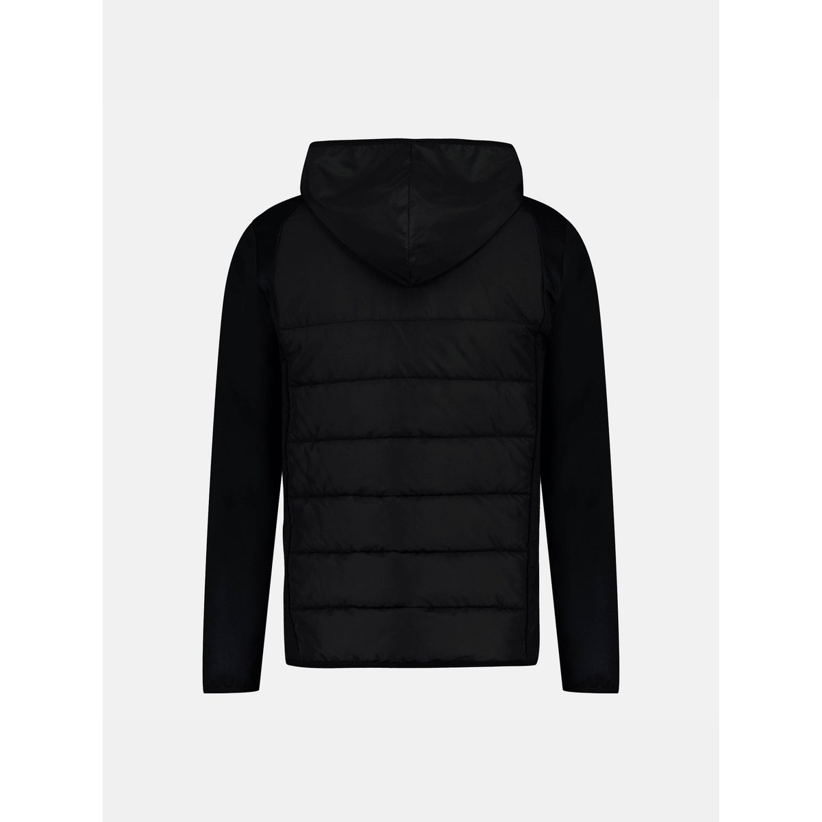 Veste zippée à capuche matelassée bi-matière Hybride black, LE COQ SPORTIF