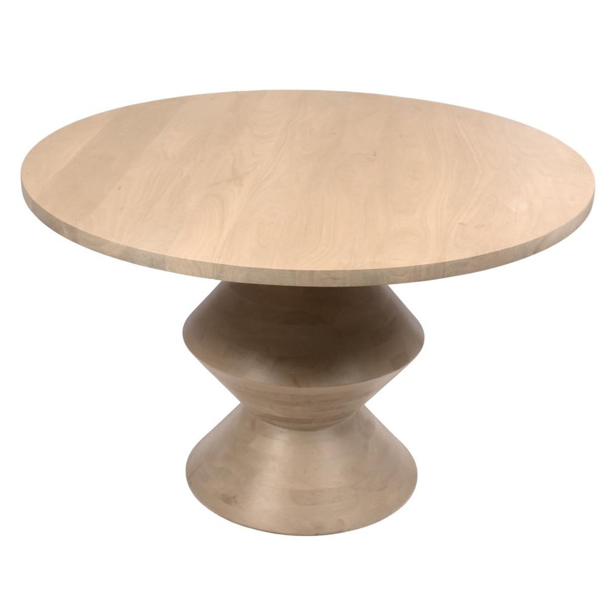 Table à manger ronde 4 à 6 personnes en manguier Agar marron, AMADEUS