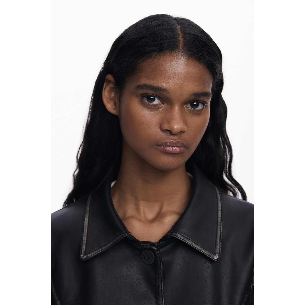 Veste longue effet cuir noir, DESIGUAL