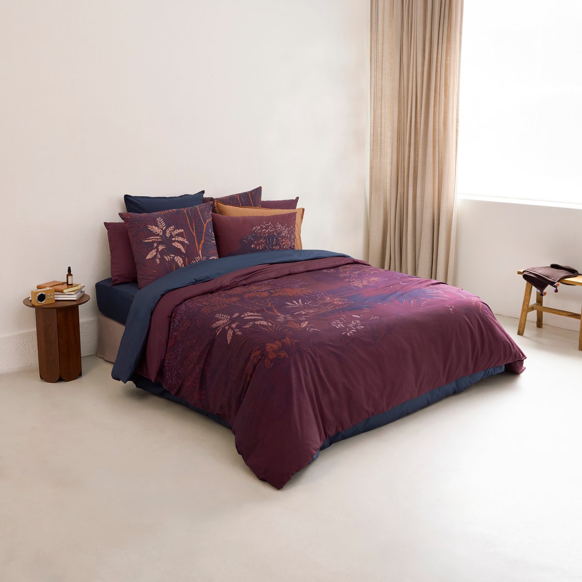 Housse de couette AMARA imprimé, CARRE BLANC