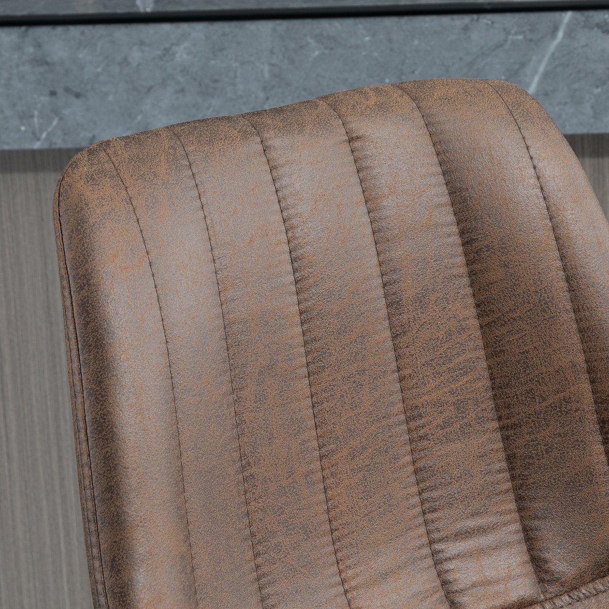 Tabouret de bar Tissu Marron marron et noir, HOMCOM