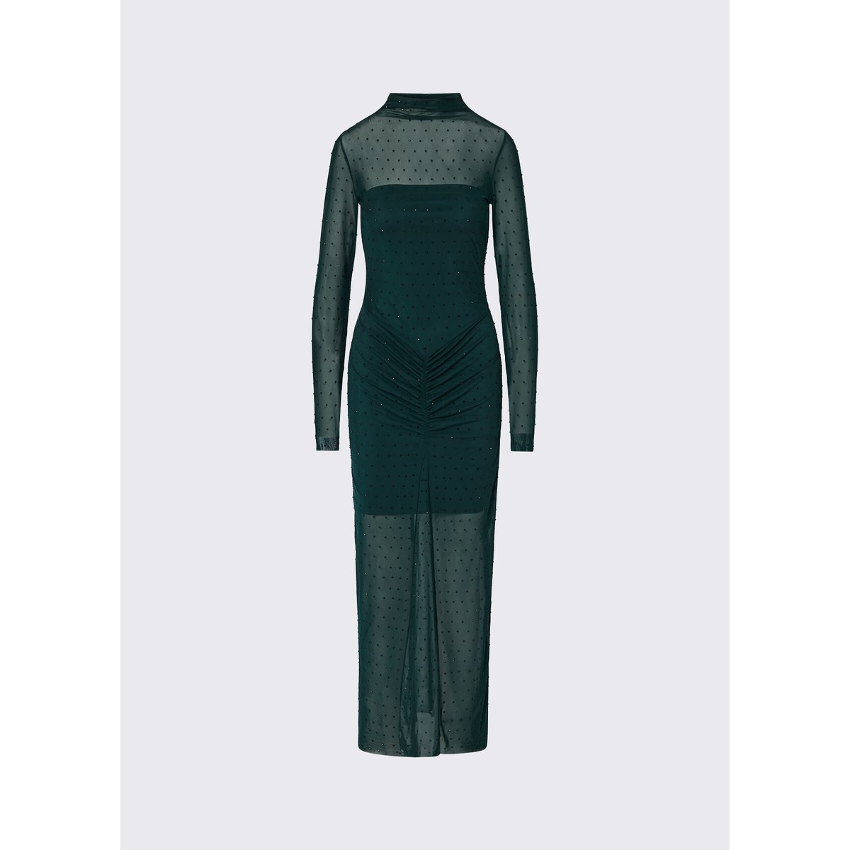 Robe longue en tulle avec strass vert foncé, LIU JO