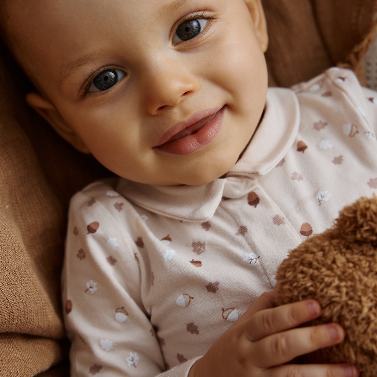 Ensemble body bébé et pantalon matelassé Caramel marron, PETIT BEGUIN
