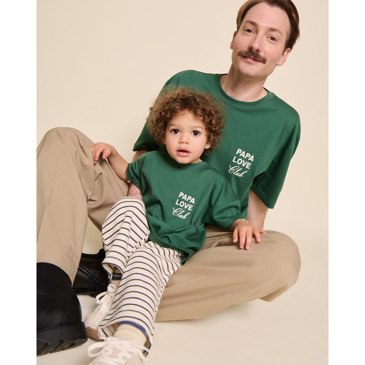 T-shirt imprimé poitrine en coton bio, LOVE CLUB vert - spinach, EMOI EMOI