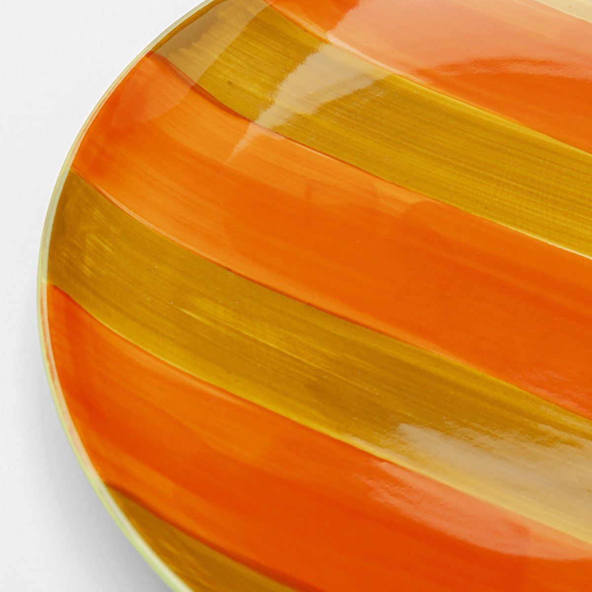Lot de 4 assiettes à dessert rayées, CAPRI couleur unique, KARE DESIGN
