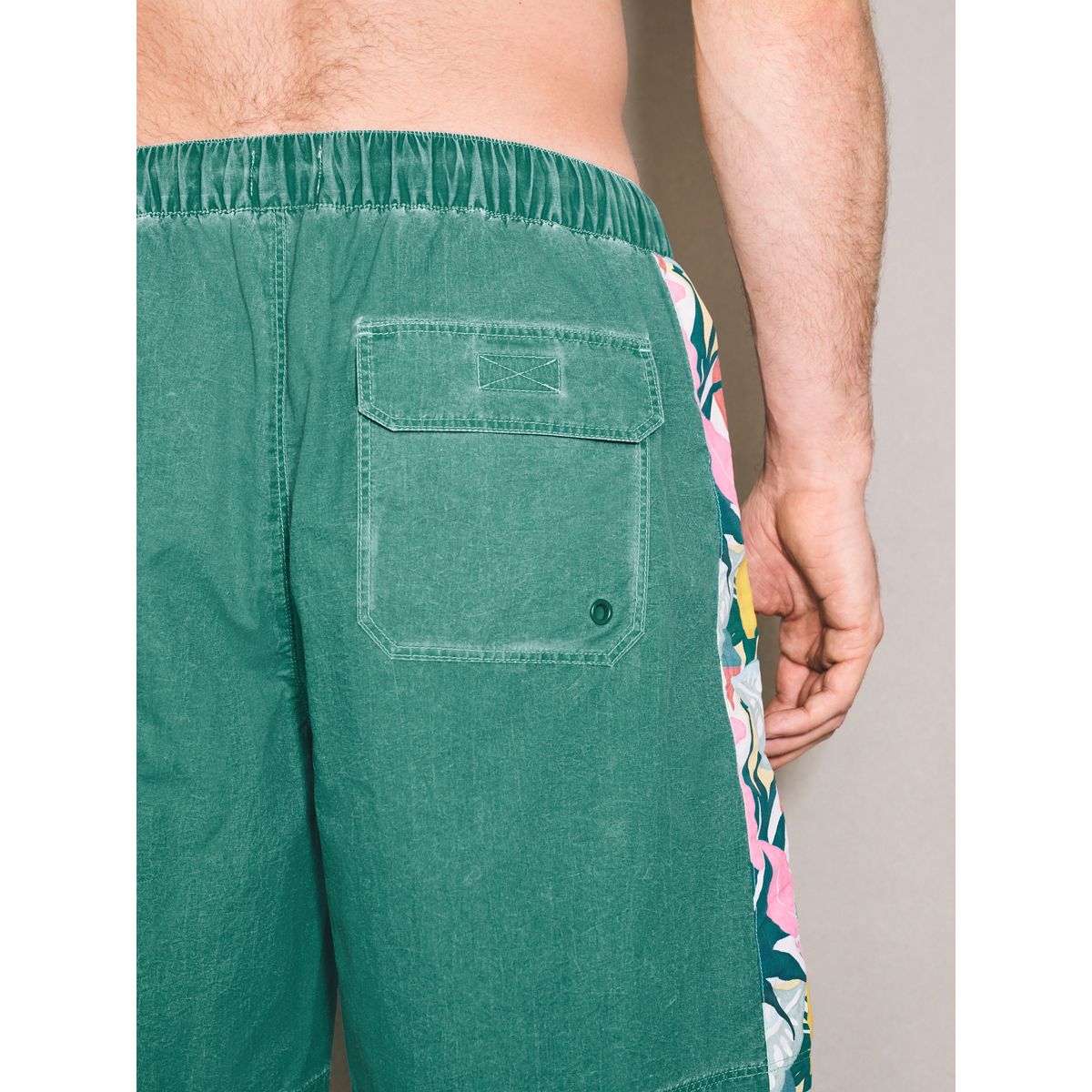 Boardshort à empiècement imprimé edit vert, NEXT