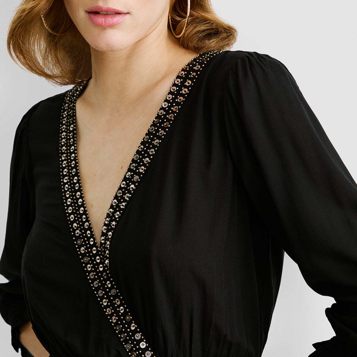Robe Courte Avec Taille Froncée noir, PEPE JEANS